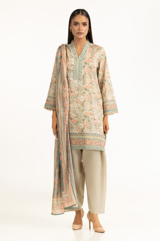 3PC Lawn Printed Suit IUSTKSD-993