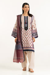 3PC Lawn Printed Suit With Embroidered IUSTKSD-1070