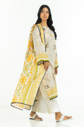 3PC Lawn Printed Suit With Embroidered IUSTKSD-498