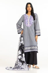 3PC Lawn Printed Suit With Embroidered IUSTKSD-545
