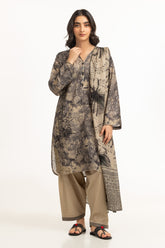 3PC Lawn Printed Suit With Embroidered IUSTKSD-668