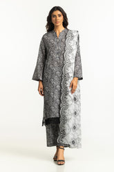 3PC Lawn Printed Suit With Embroidered IUSTKSD-675