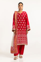 3PC Lawn Printed Suit With Embroidered IUSTKSD-693