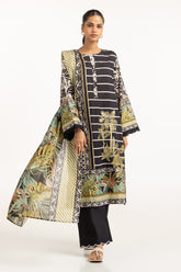 3PC Lawn Printed Suit With Embroidered IUSTKSD-727