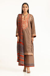 3PC Lawn Printed Suit With Embroidered IUSTKSD-930