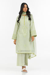 3PC paper-cotton Embroidered Suit IUSTKSD-560