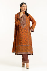 3PC raw-silk Printed Suit With Embroidered IUSTKSD-1096