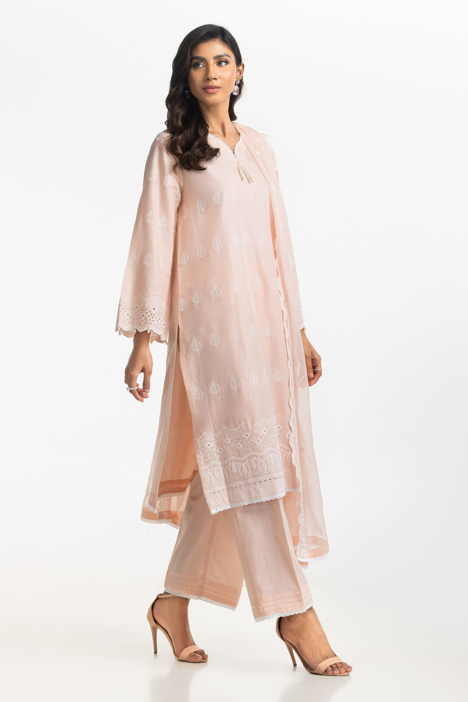 3PC Lawn Schiffli Embroidered Suit