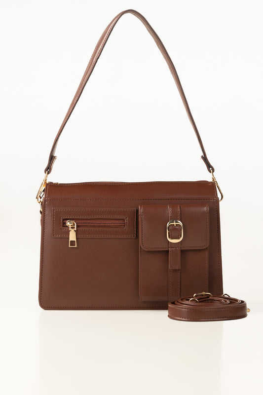 Dark Brown Shoulder Bag IBS-SHB25-035