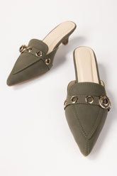 Olive Green Mules IFS-MLS25-001