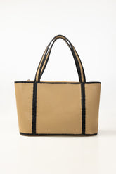 Beige Black Tote Bag IBS-TTB25-085