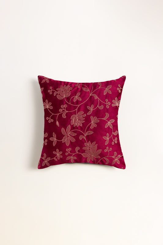 VEC-011 Gold Velvet Embroidered Cushion Cover
