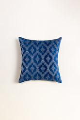 VEC-019 Blue Velvet Embroidered Cushion Cover