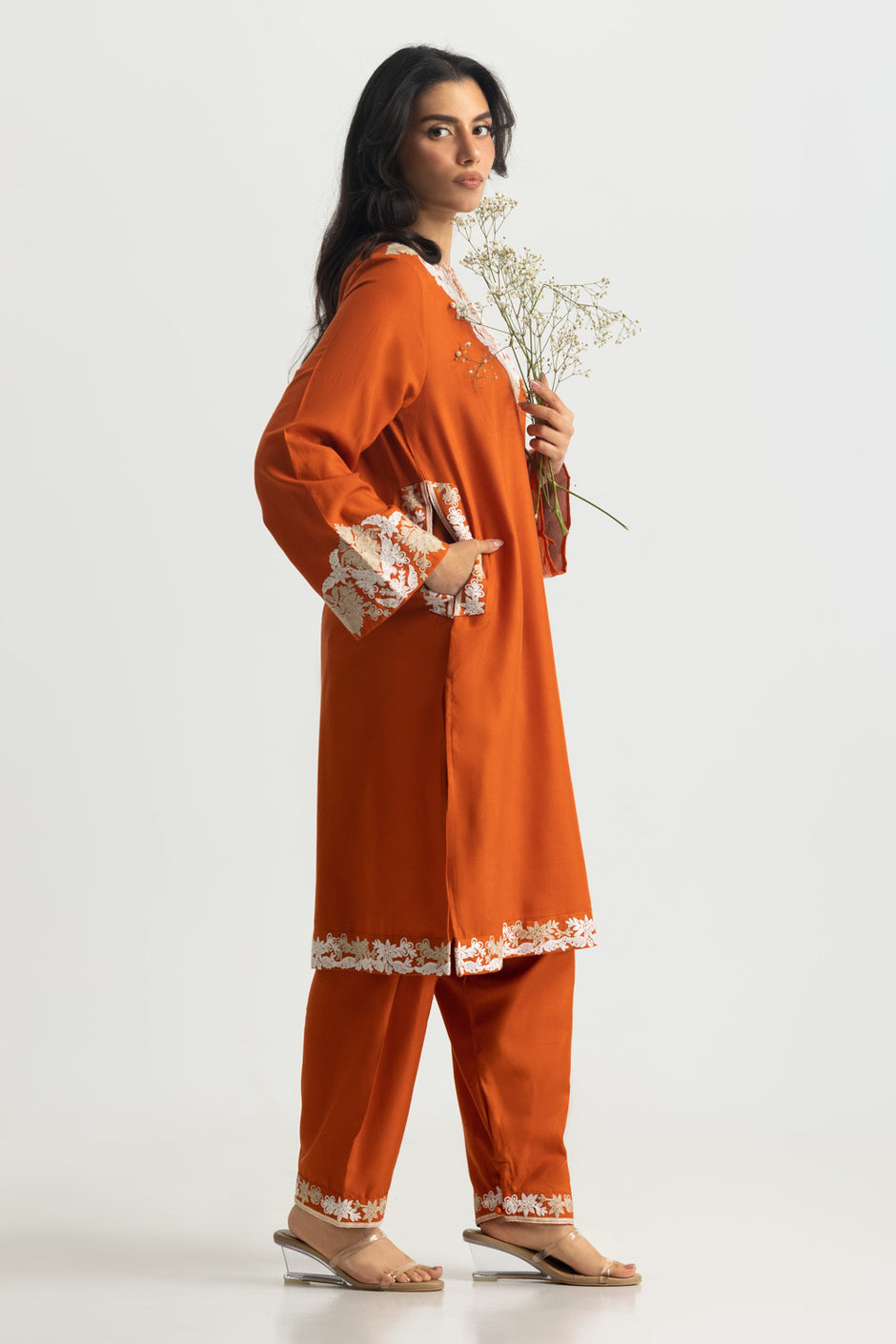 Acrylic Embroidered Co-Ord Set