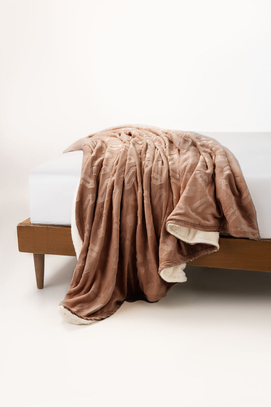Almond Double Ply Fleece Throw