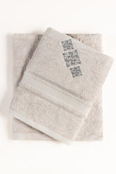 Ash Lilac Embroidered Towel