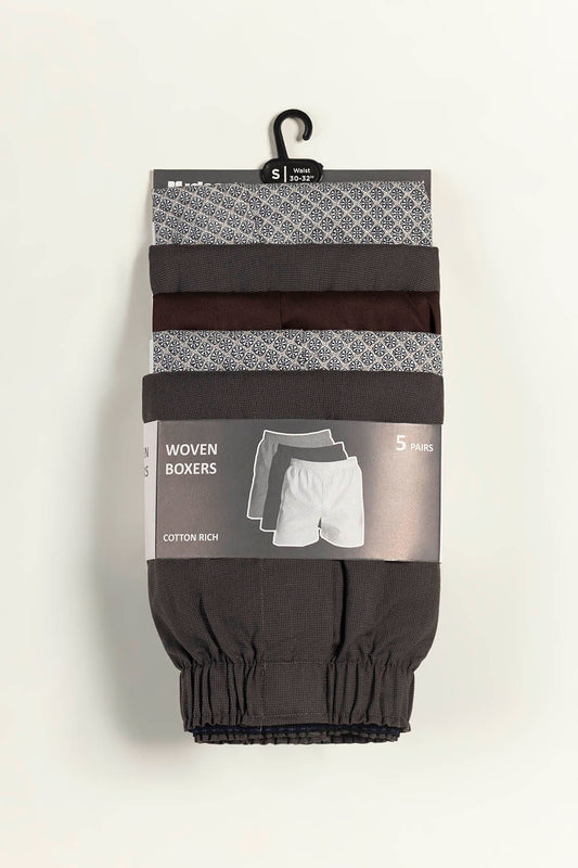 Assorted Woven Boxers (Pack of 5)