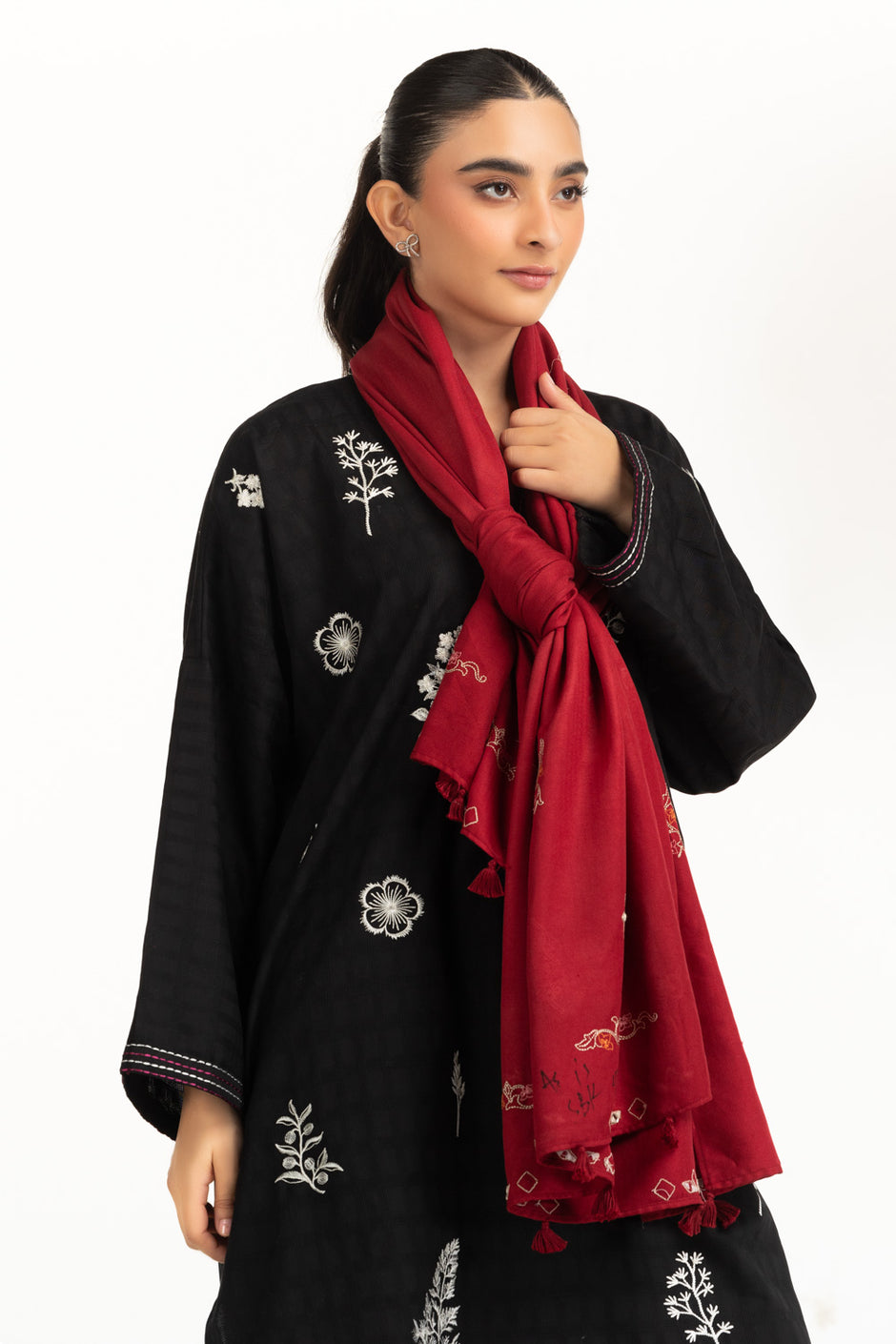 Herringbone Embroidered Stole