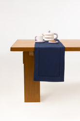 Blue Cube Dobby Table Runner