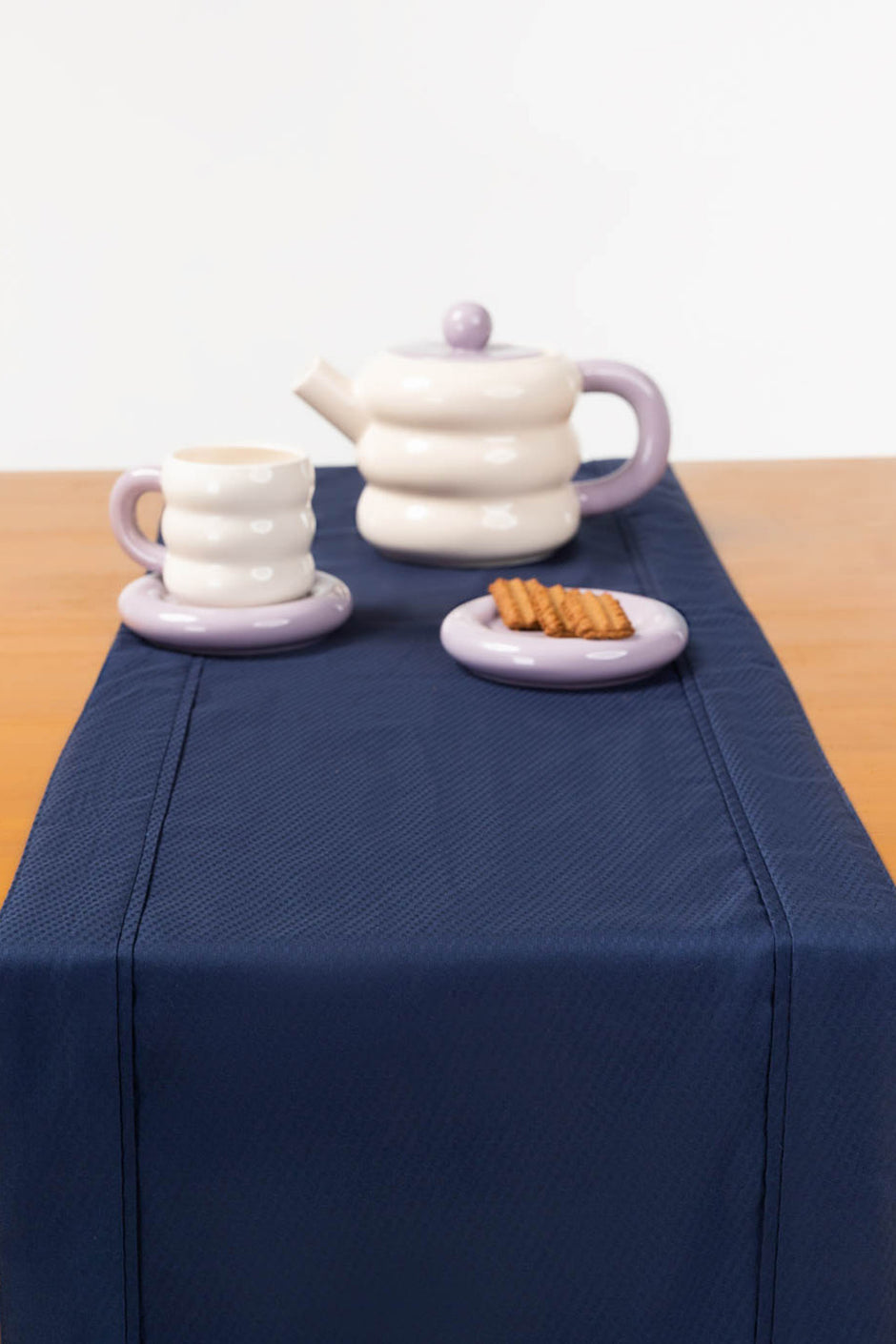 Blue Cube Dobby Table Runner