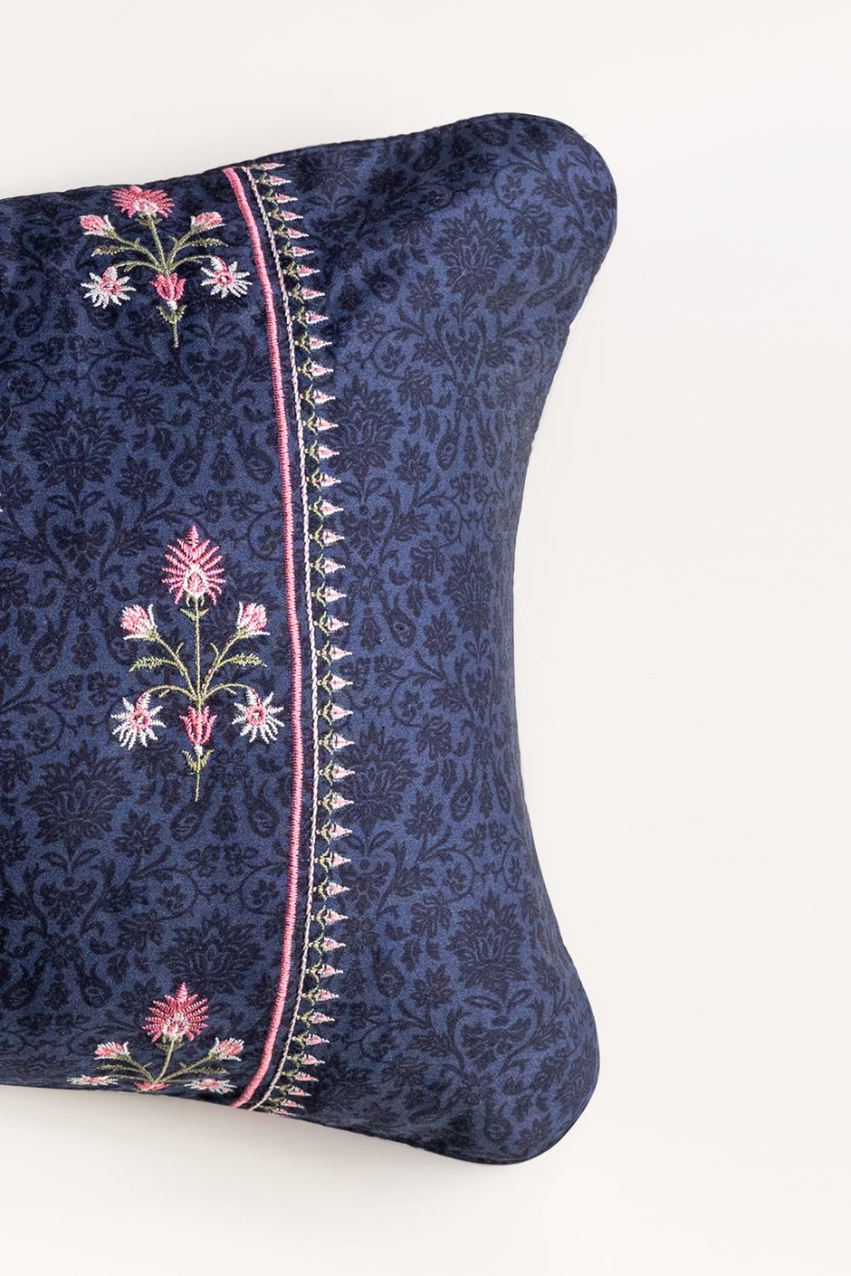 Blue Jewel Embroidered Deck Cushion Cover