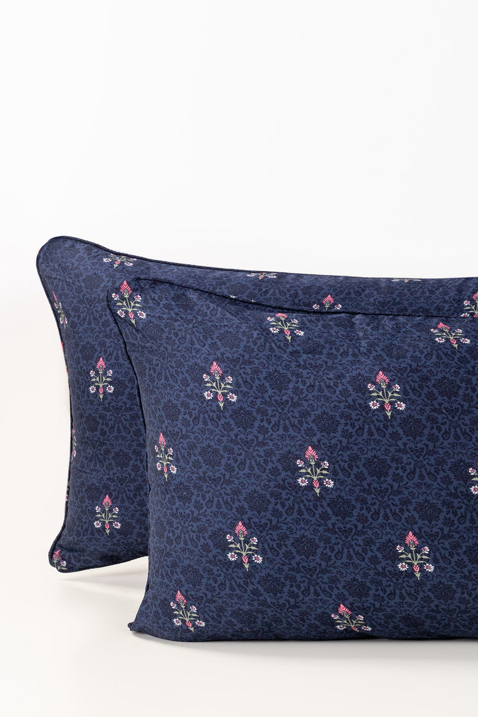 Blue Jewel Embroidered Pillow Cover Set