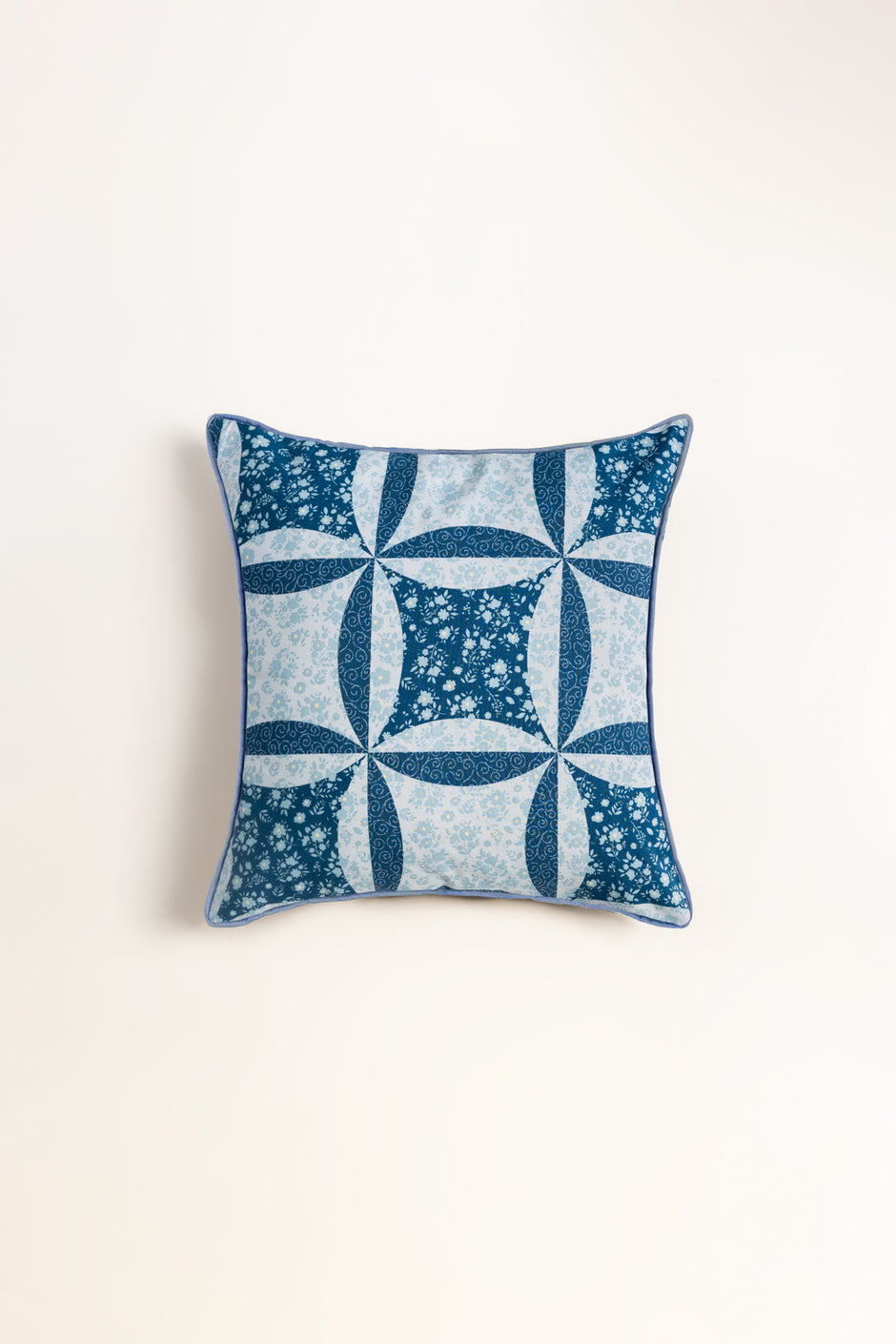 Blue Patch Square Cushion Cover