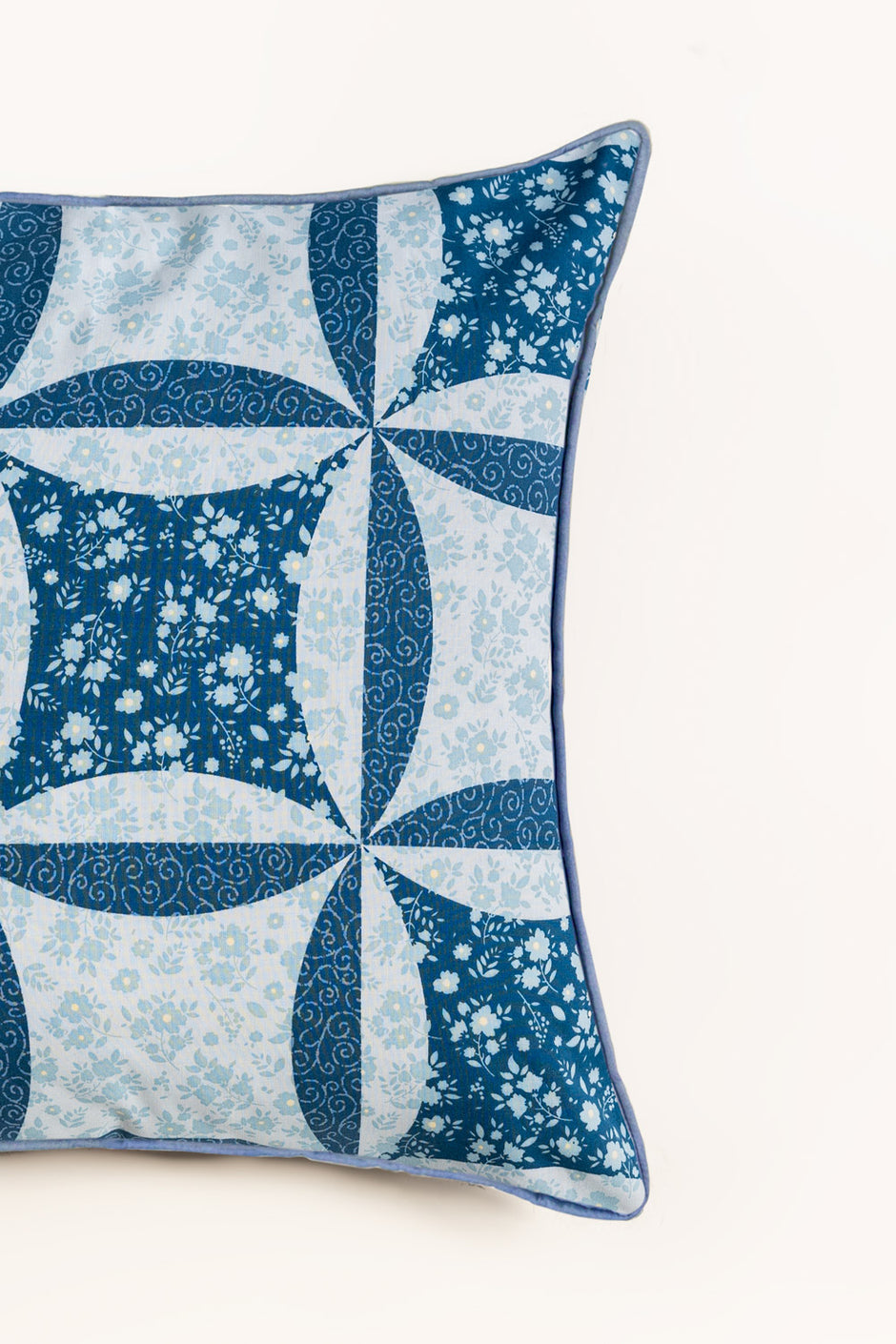 Blue Patch Square Cushion Cover