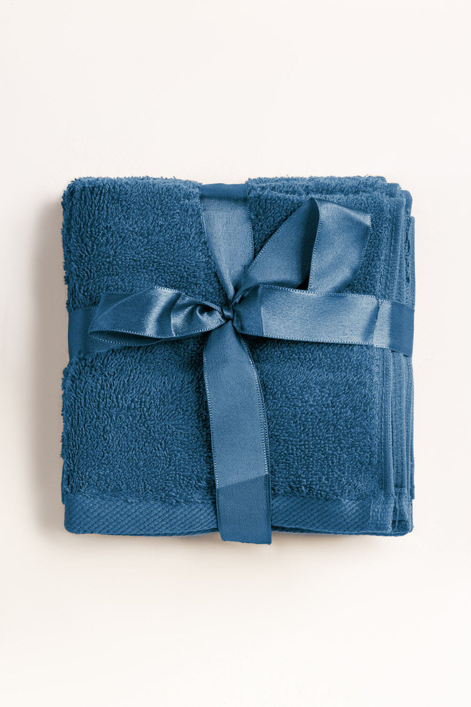 Blue Steel 4 Pcs Combed Face Towel Set