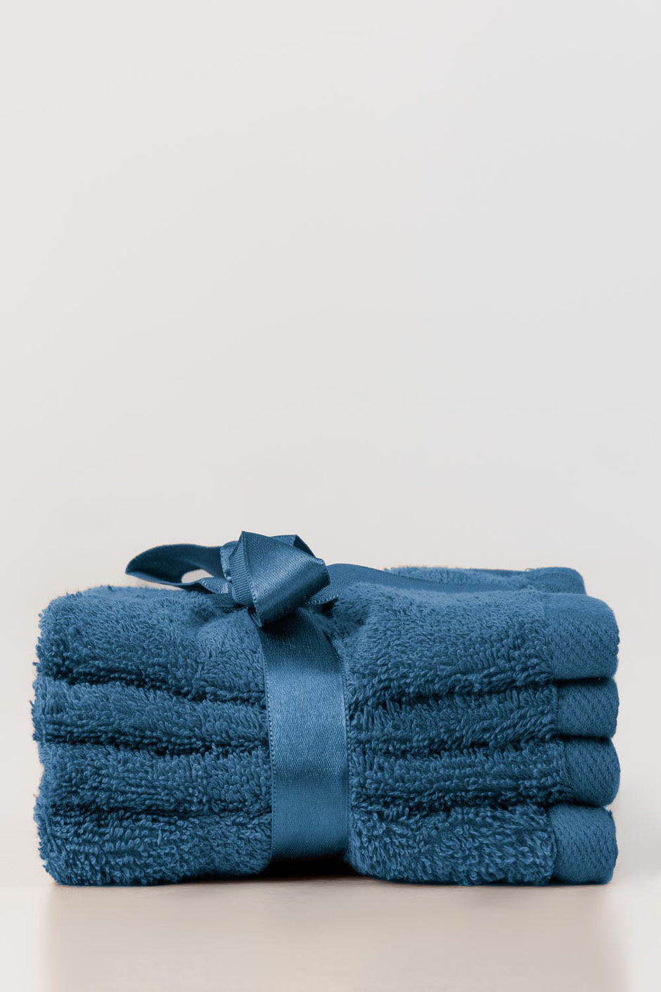 Blue Steel 4 Pcs Combed Face Towel Set
