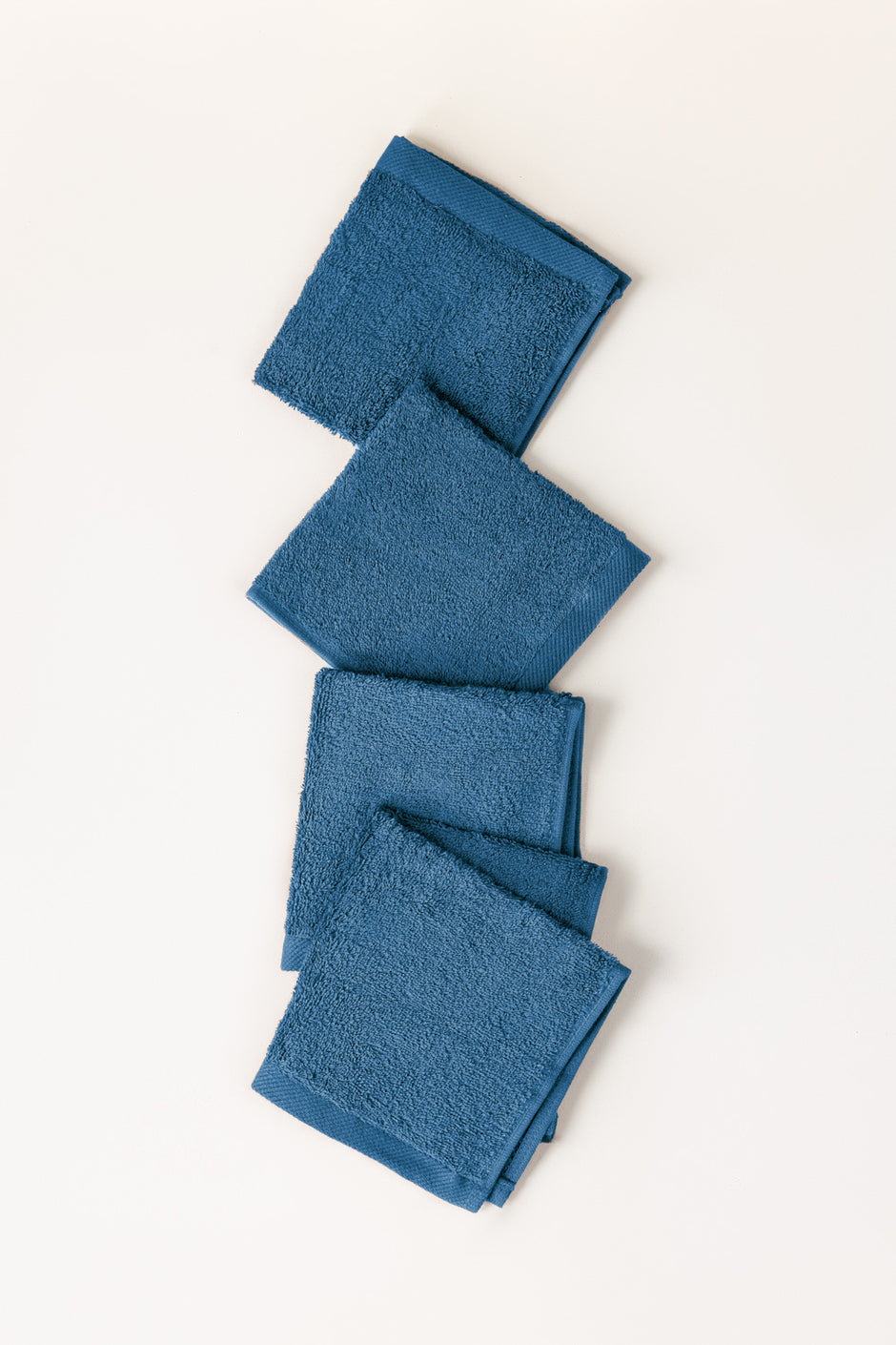 Blue Steel 4 Pcs Combed Face Towel Set