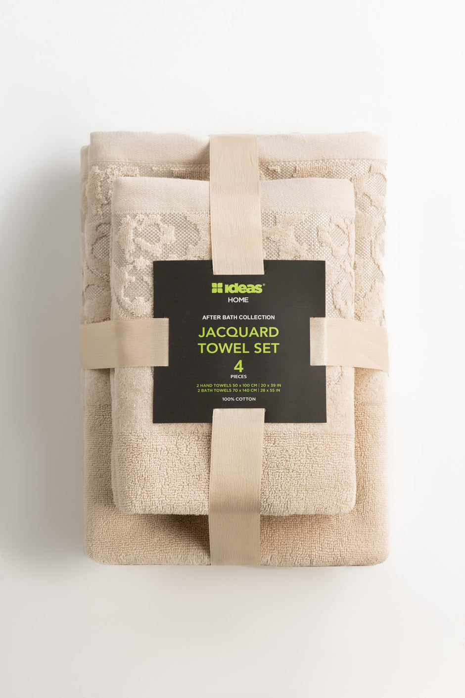 Bone 4pcs Jacquard Dyed Towel Set
