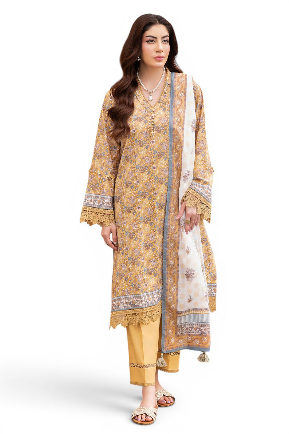 3 Piece Printed Suit