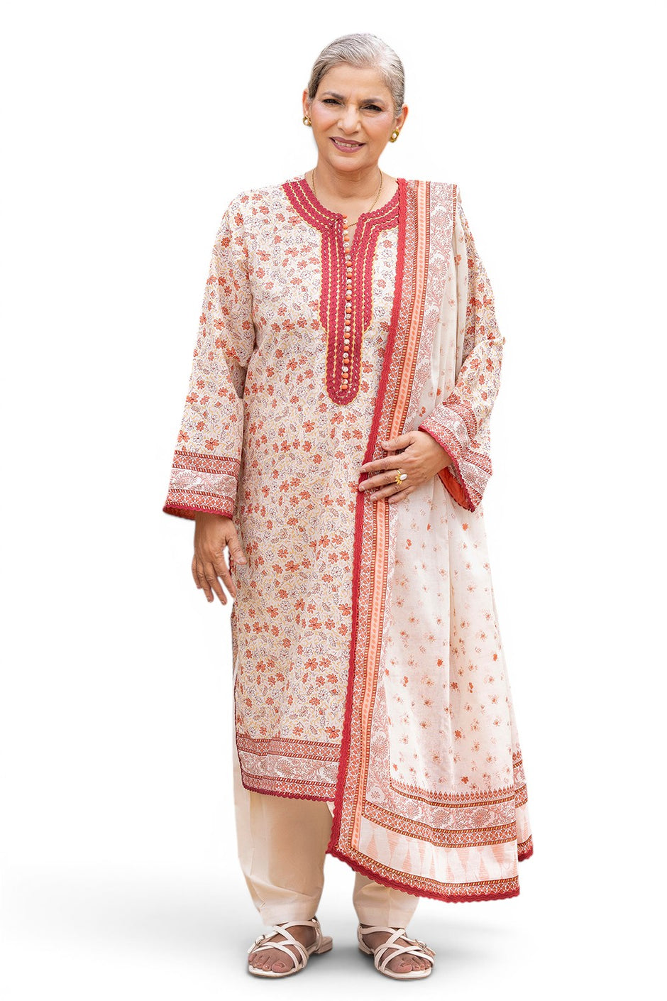 3 Piece Printed Suit