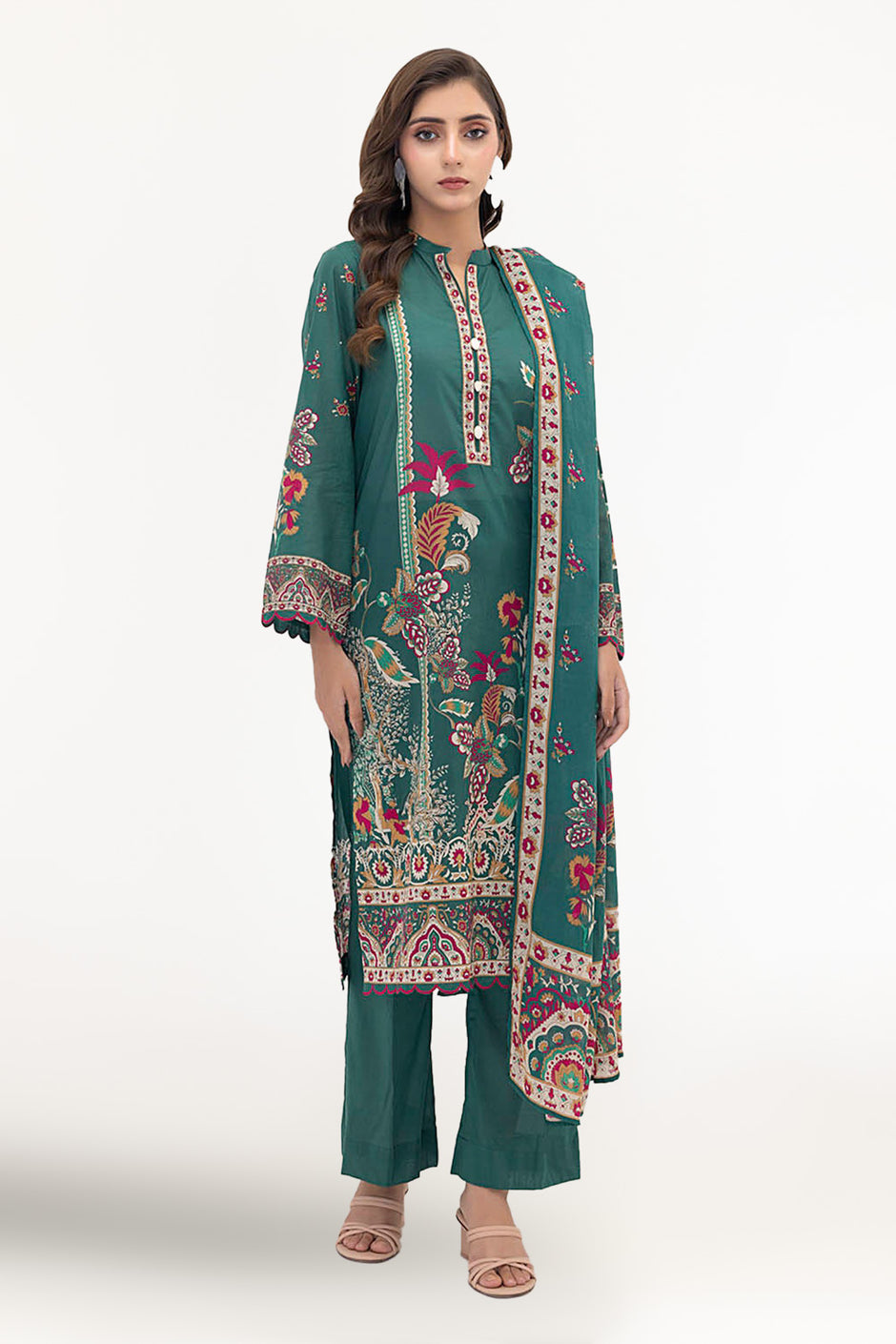 3 Piece Unstitched Printed Lawn Suit