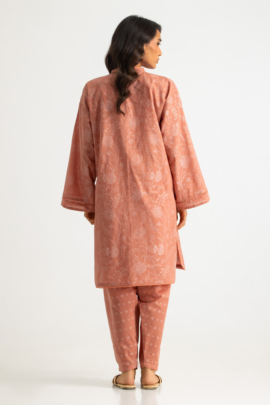 Cambric Block Printed Co-Ord Set With Embroidered