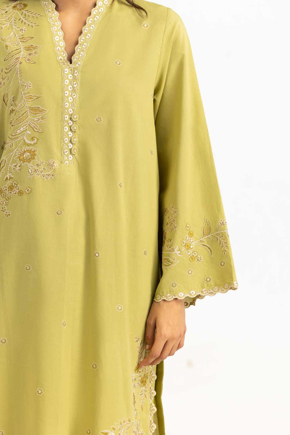 Cambric Embroidered Co-Ord Set