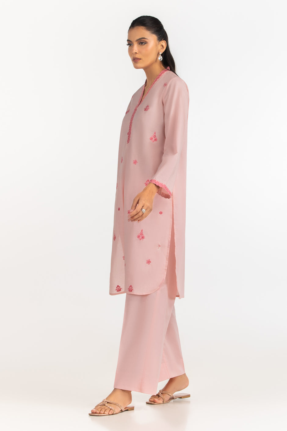 Cambric Embroidered Co-Ord Set