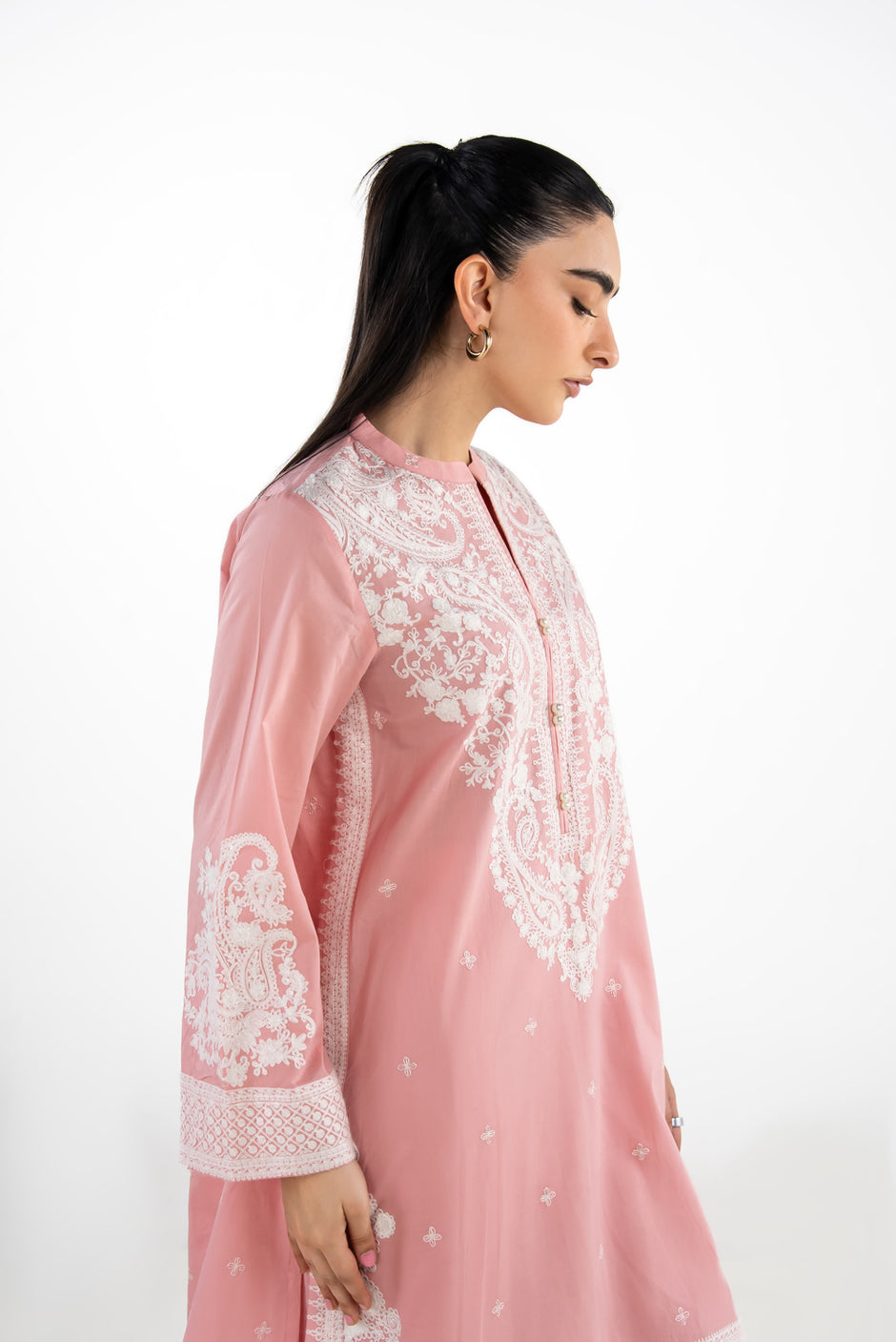 Cambric Embroidered Co-Ord Set