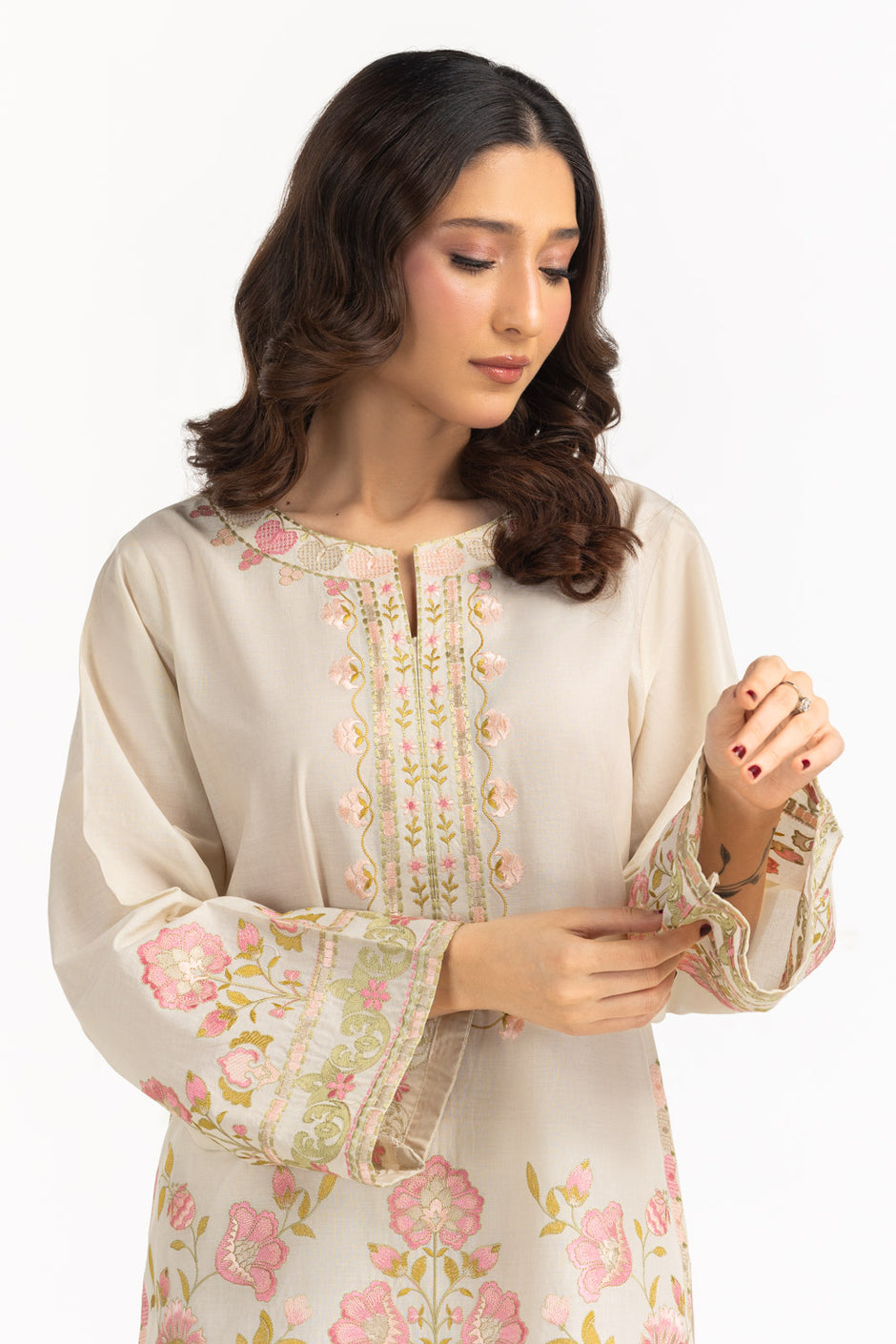 Cambric Embroidered Co-Ord Set