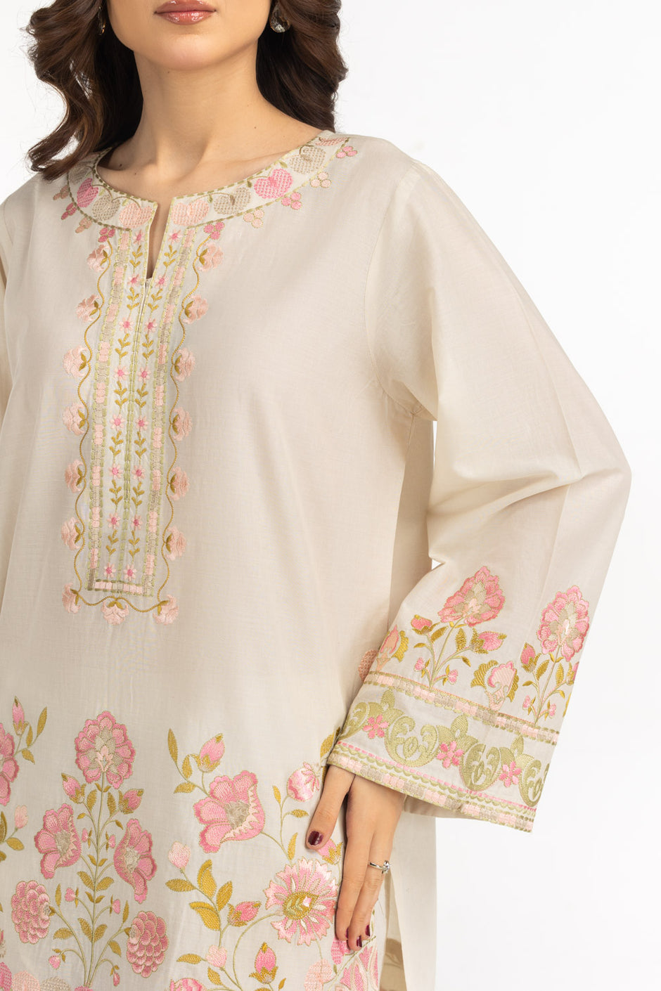 Cambric Embroidered Co-Ord Set