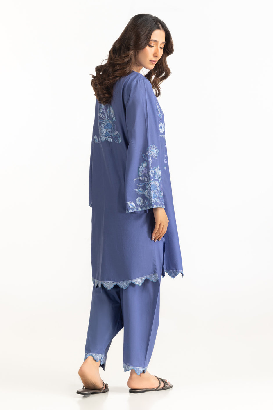 Cambric Embroidered Co-Ord Set