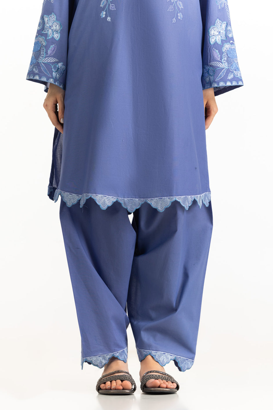 Cambric Embroidered Co-Ord Set
