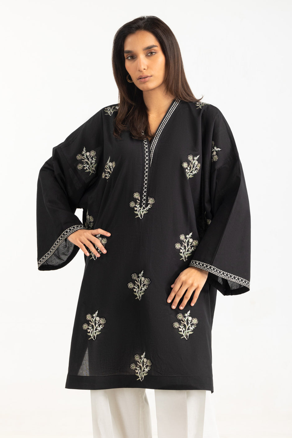 Cambric Embroidered Co-Ord Set