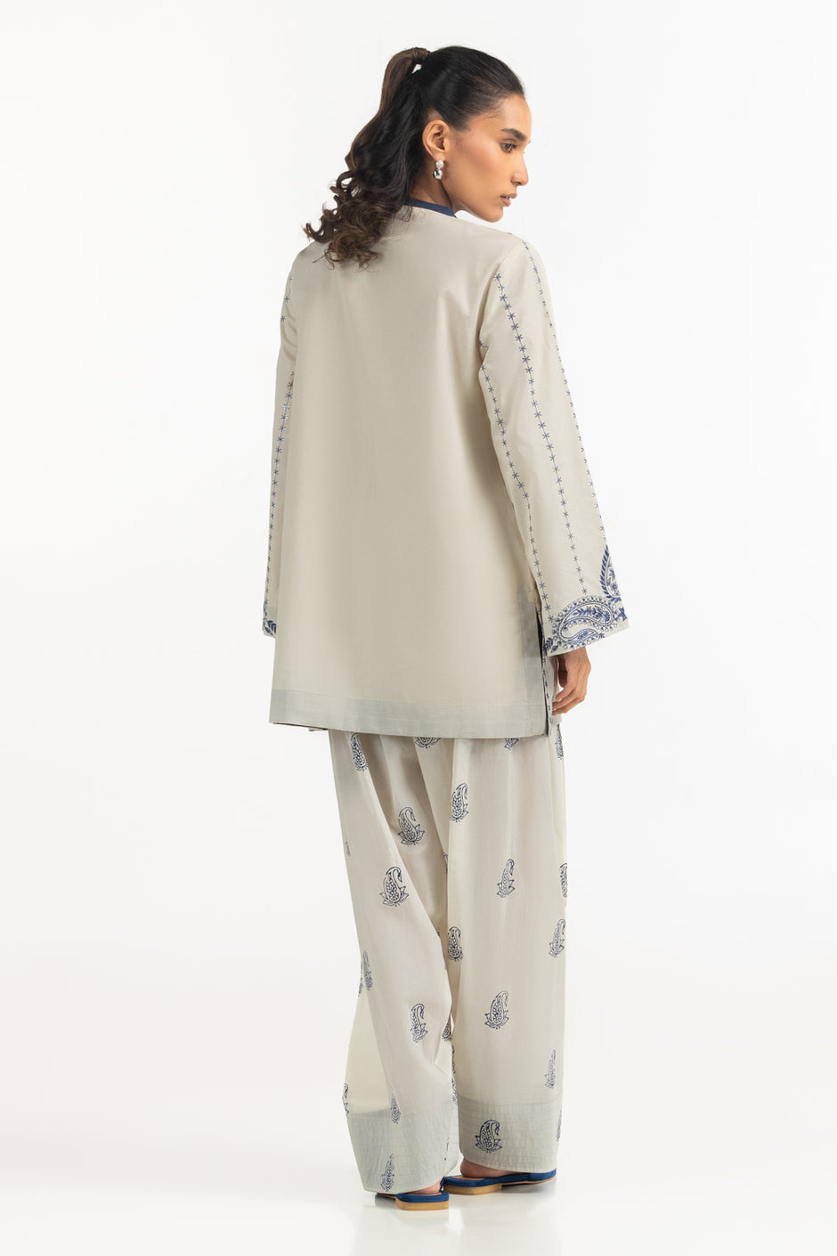 Cambric Embroidered Co-Ord Set