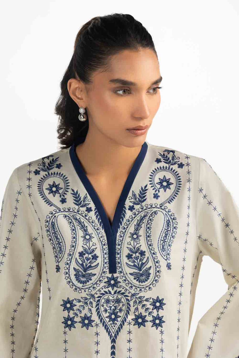 Cambric Embroidered Co-Ord Set