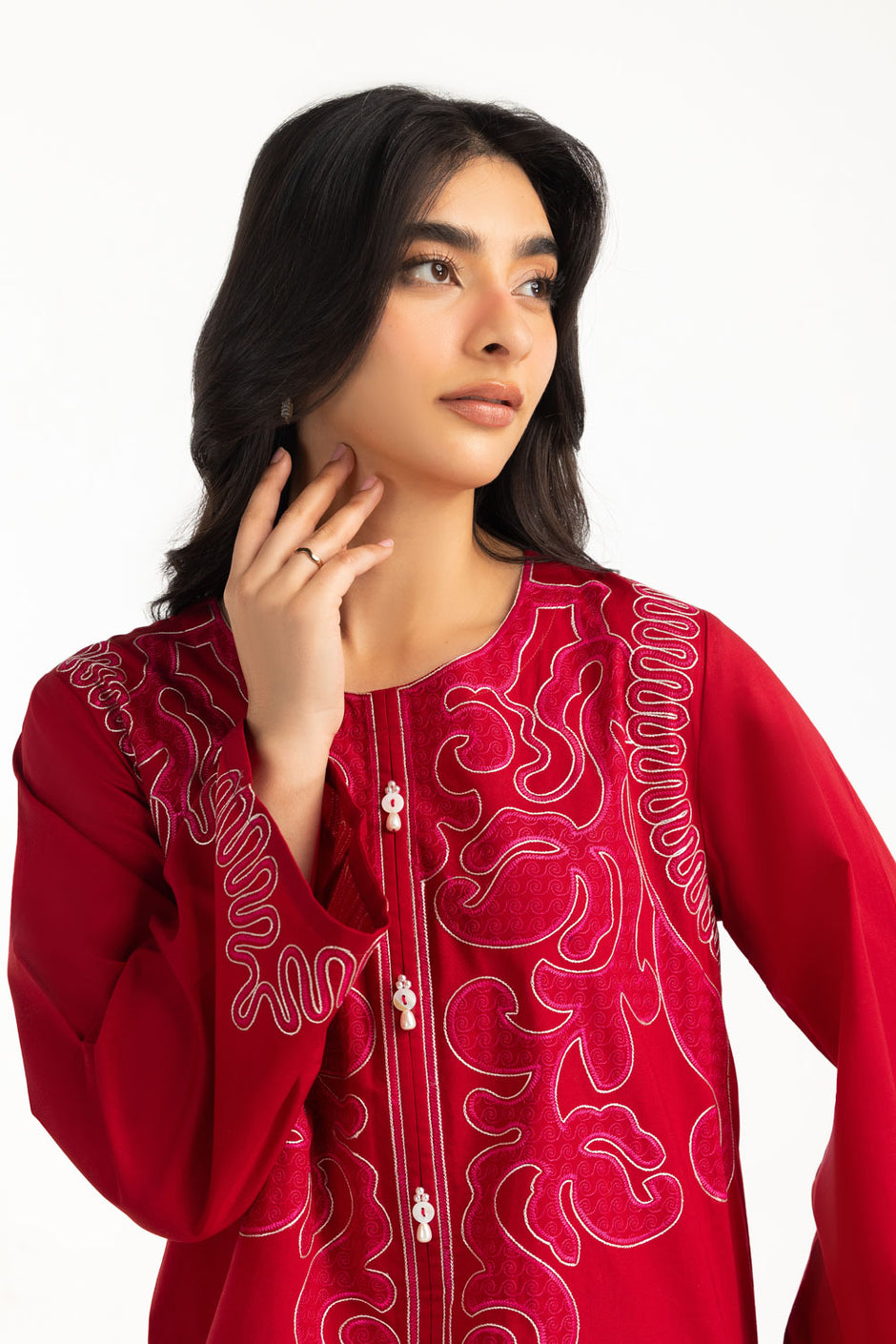 Cambric Embroidered Co-Ord Set