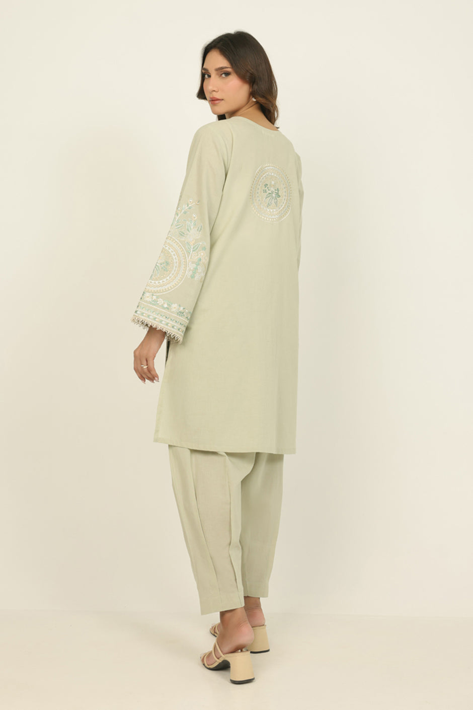 Cambric Embroidered Co-Ord Set