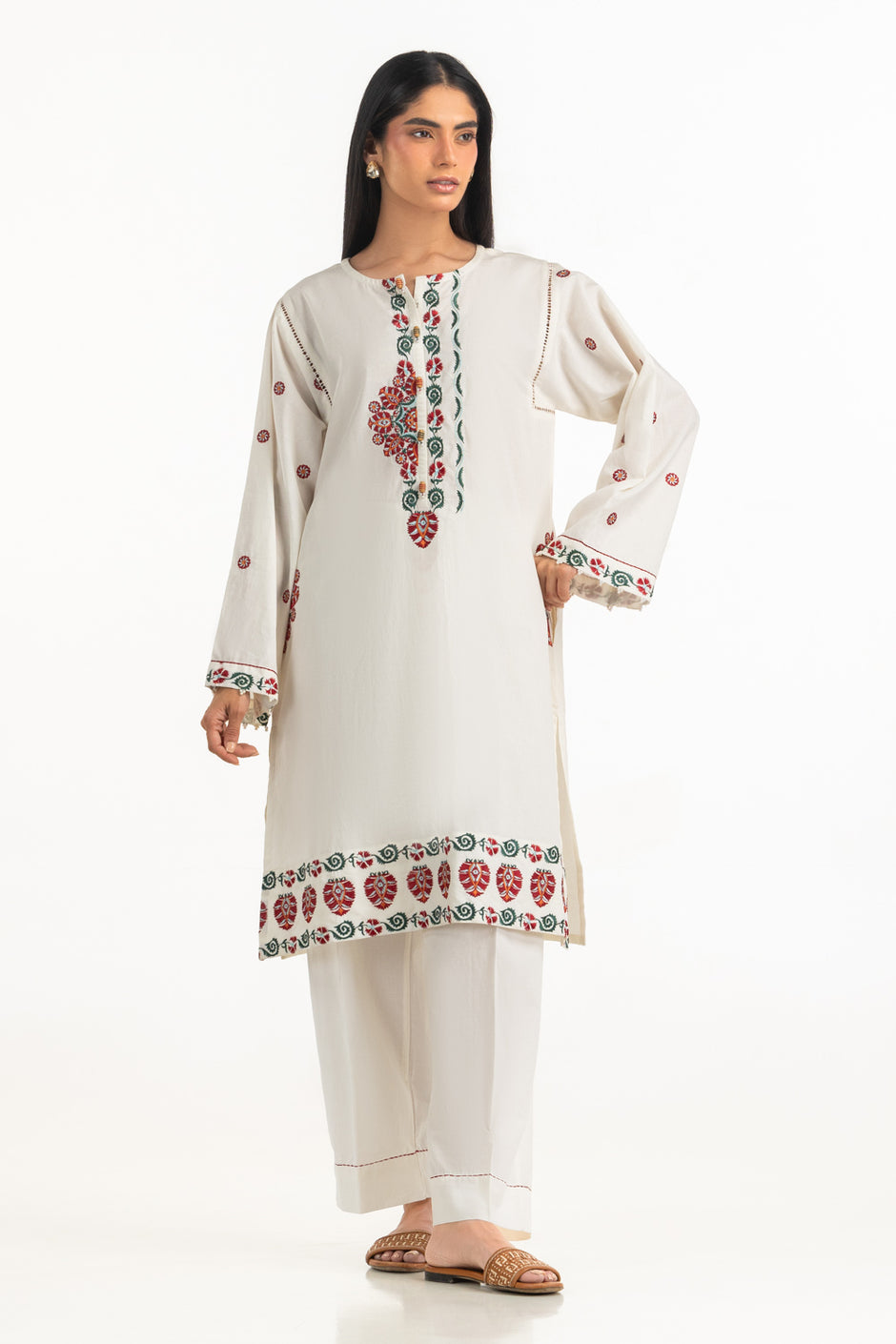 Cambric Embroidered Co-Ord Set IPST-77695