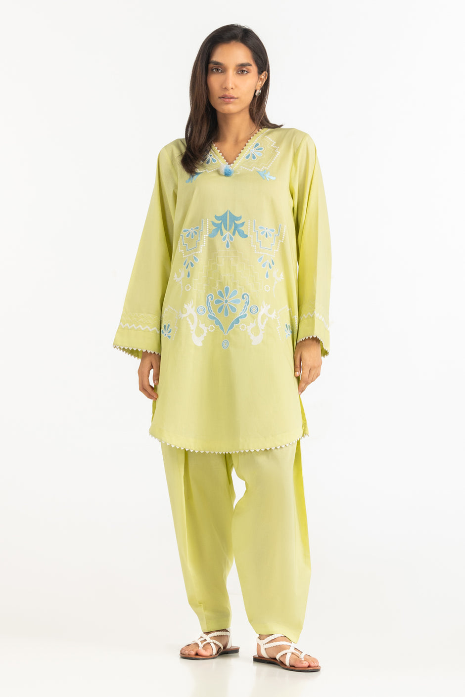 Cambric Embroidered Co-Ord Set IPST-77697